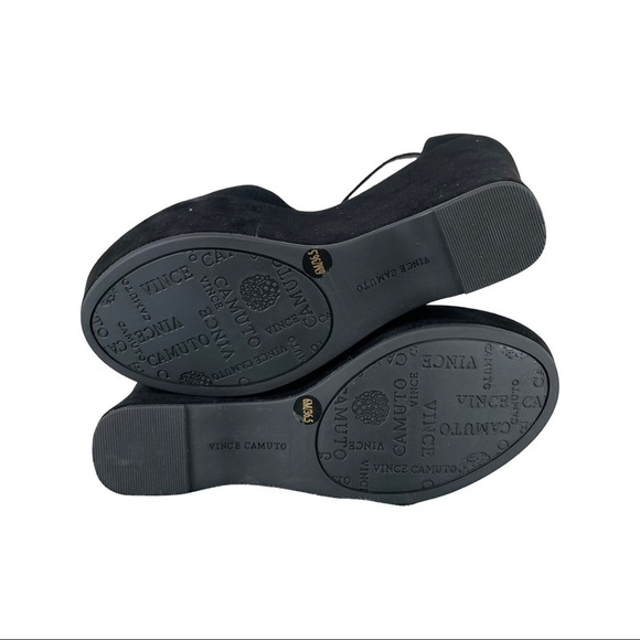 Vince Camuto Black Suede Platform Wedge Sandals NWB - Picture 13 of 13